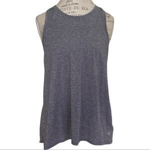 Gap Fit Breath Heather Grey High Neck Tie Back Athletic Tank Top Size Small